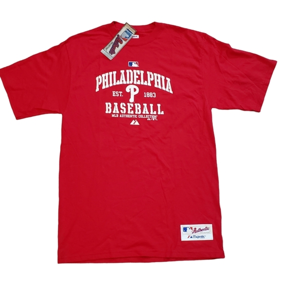 Majestic MLB T Shirt Philadelphia Baseball Double Header Will Evan 2011 Mens M - Picture 1 of 9